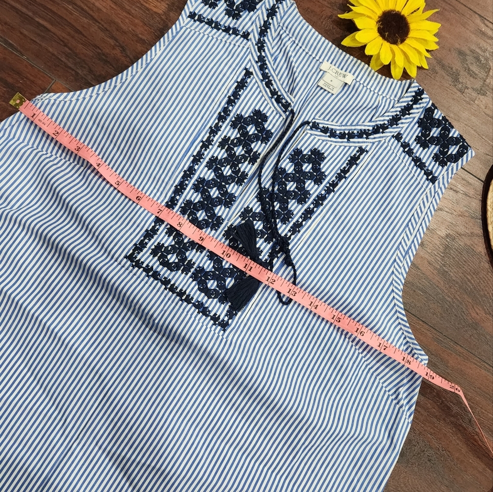 J.CREW EMBROIDERED STRIPED TANK TOP - Picture 8 of 9